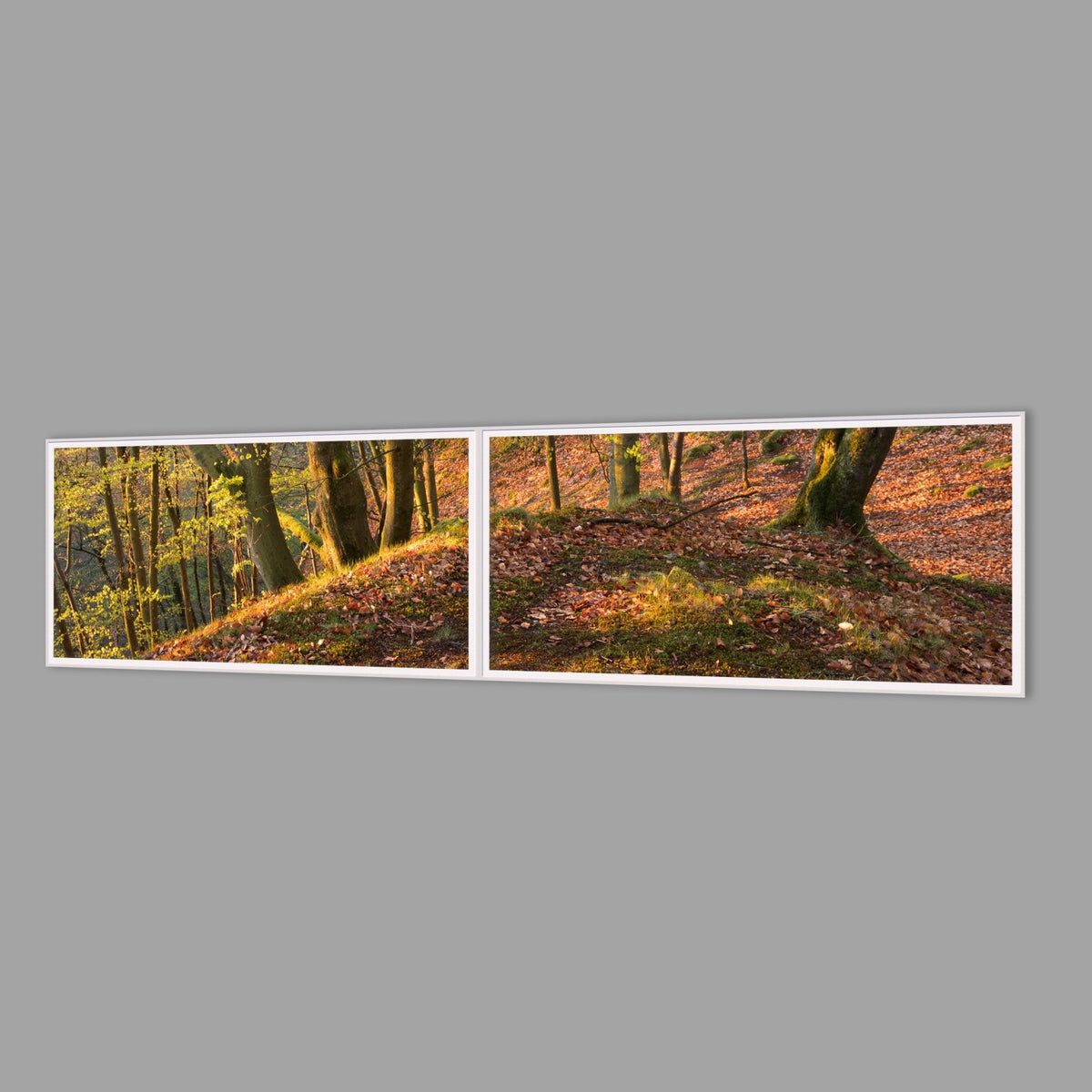 LED-Wandbild Zweiteiler quer 240x60 cm – Herbst