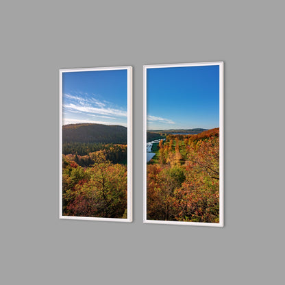 LED-Wandbild Zweiteiler hochkant mit Abstand – Herbst