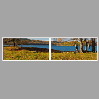 LED-Wandbild Zweiteiler quer 240x60 cm – Herbst