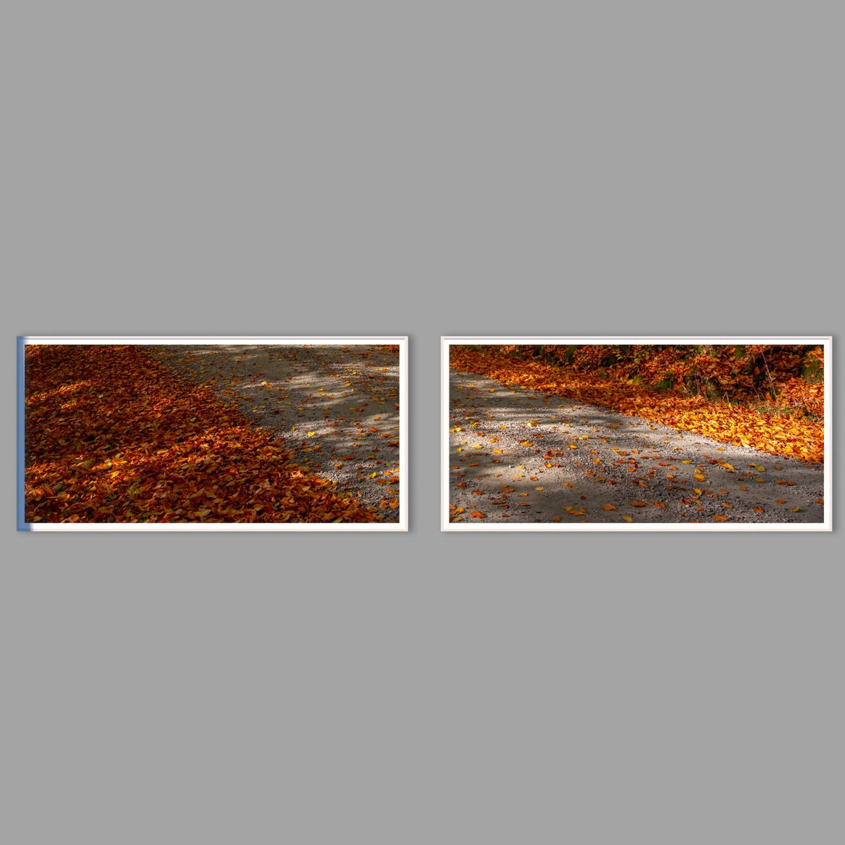 LED-Wandbild Zweiteiler quer mit Abstand – Herbst