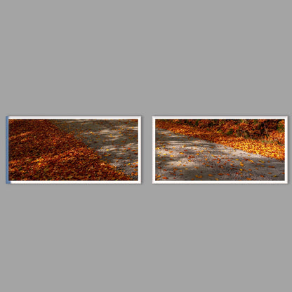 LED-Wandbild Zweiteiler quer mit Abstand – Herbst