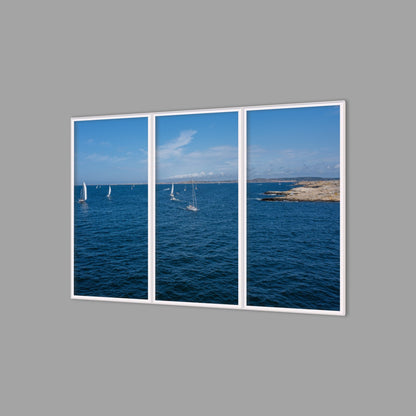 LED-Wandbild Dreiteiler hochkant 180x120 cm – Meer & Küste
