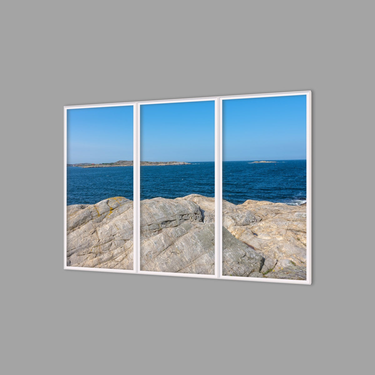 LED-Wandbild Dreiteiler hochkant 180x120 cm – Meer & Küste