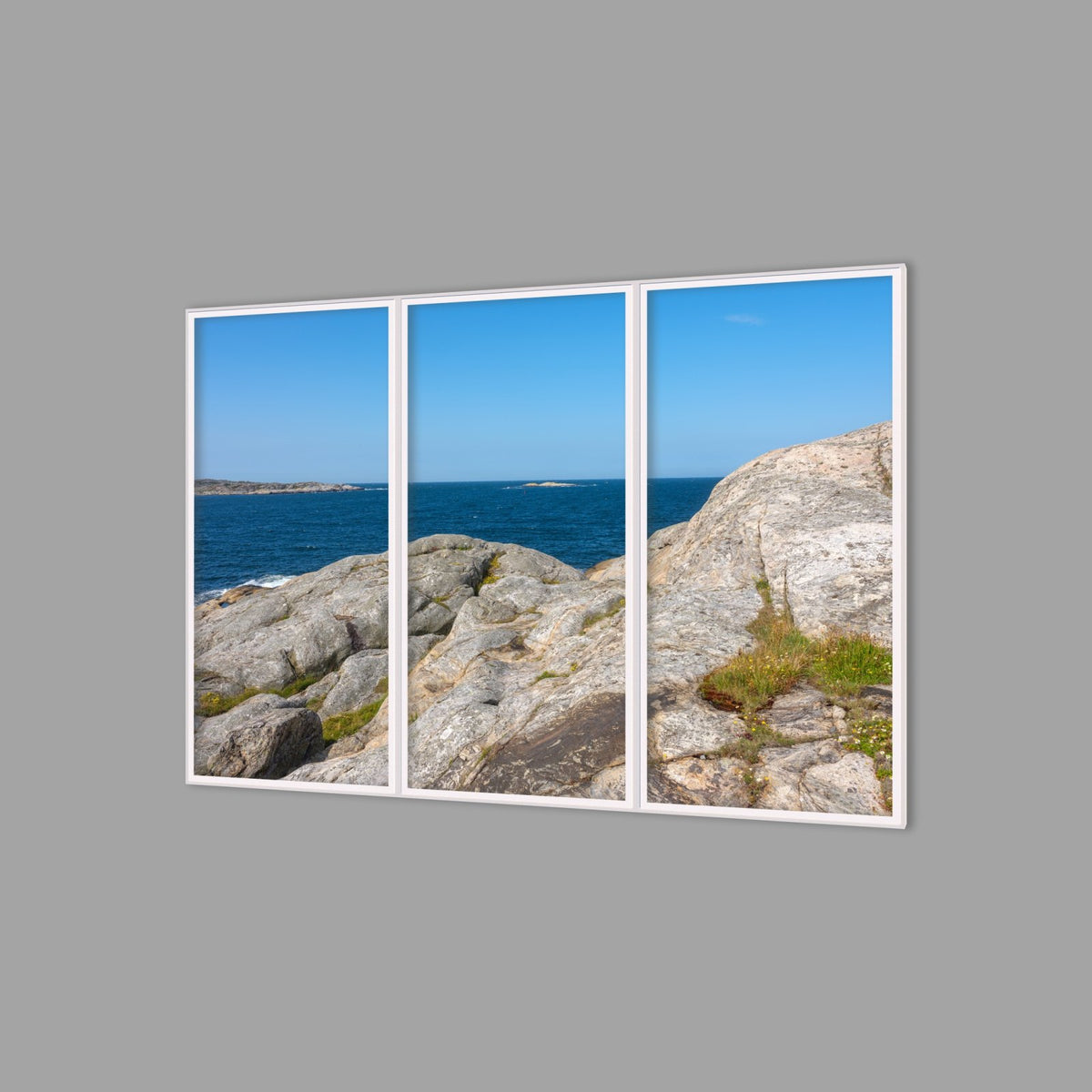LED-Wandbild Dreiteiler hochkant 180x120 cm – Meer & Küste