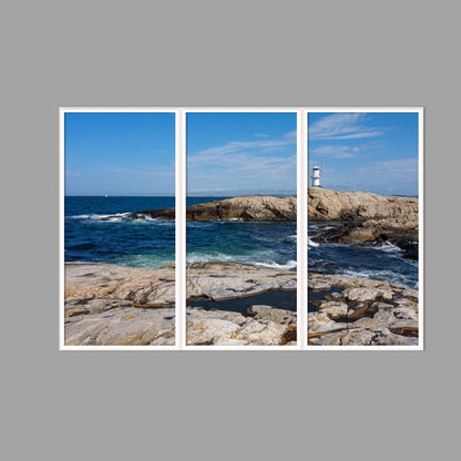 LED-Wandbild Dreiteiler hochkant 180x120 cm – Meer & Küste