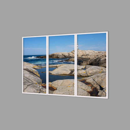 LED-Wandbild Dreiteiler hochkant 180x120 cm – Meer & Küste
