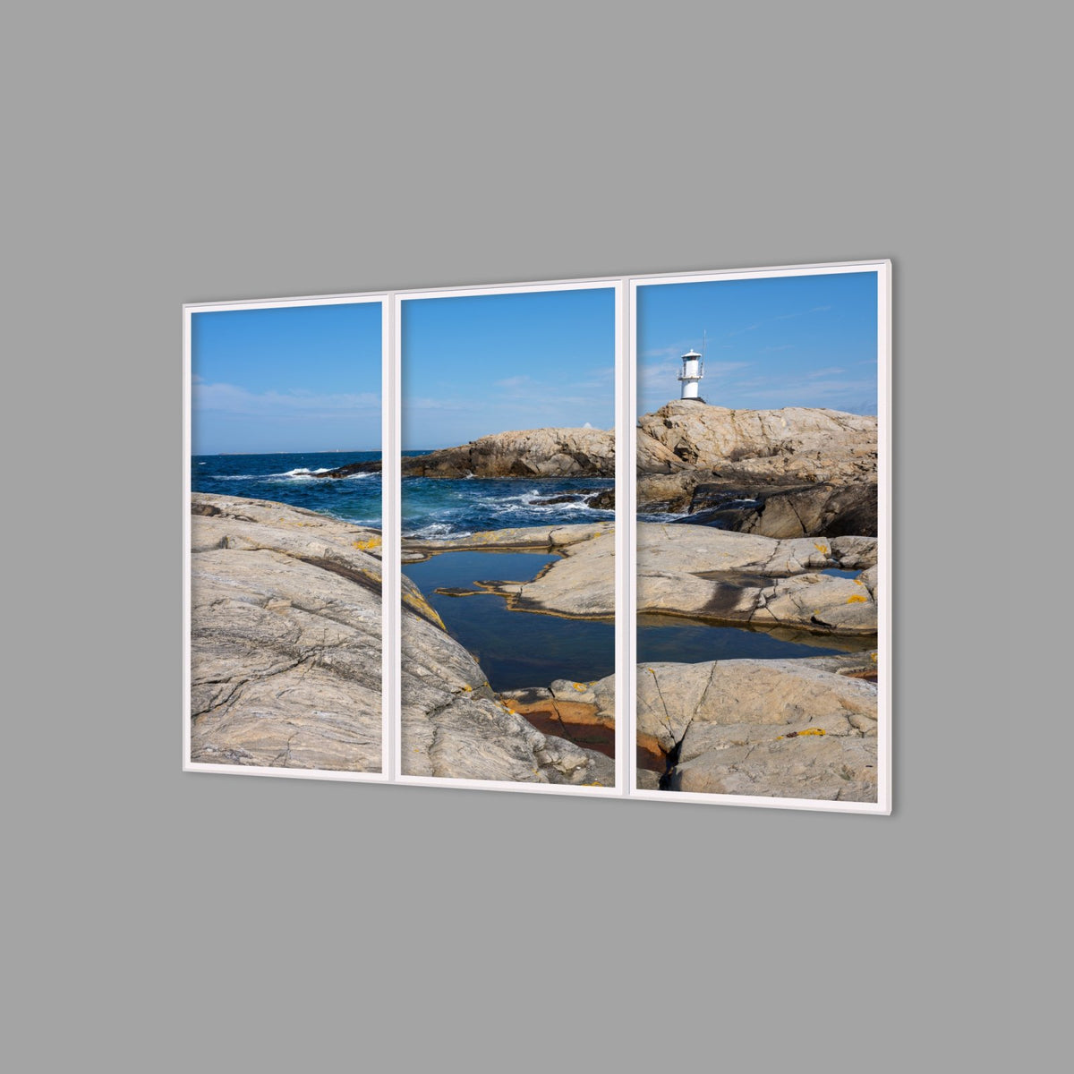 LED-Wandbild Dreiteiler hochkant 180x120 cm – Meer & Küste
