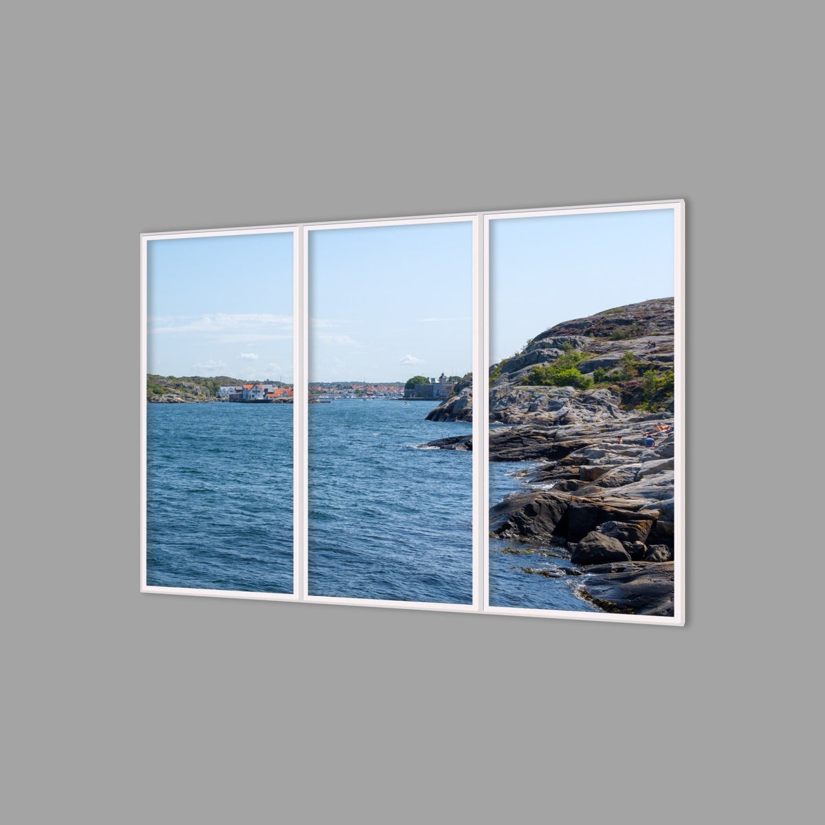 LED-Wandbild Dreiteiler hochkant 180x120 cm – Meer & Küste
