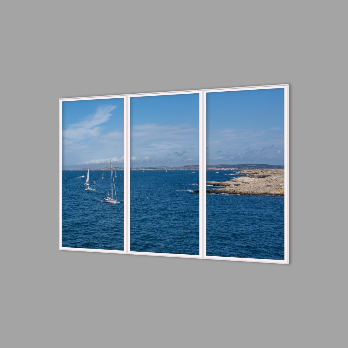 LED-Wandbild Dreiteiler hochkant 180x120 cm – Meer & Küste