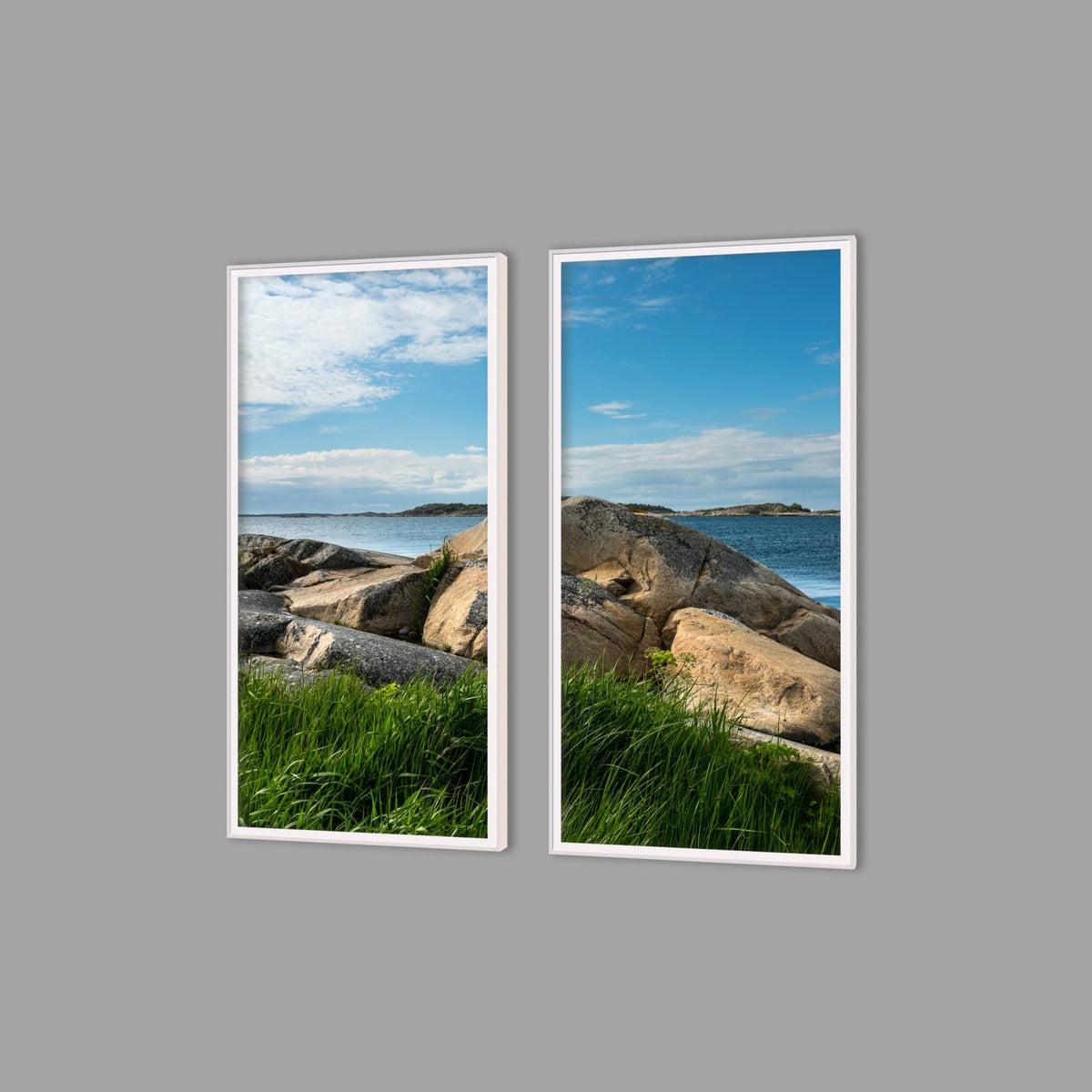 LED-Wandbild Zweiteiler hochkant mit Abstand – Meer & Küste