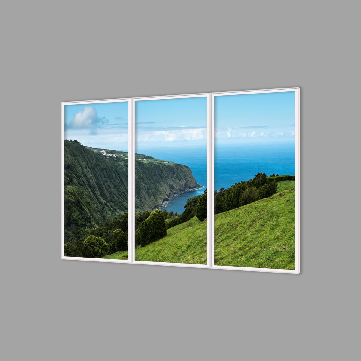 LED-Wandbild Dreiteiler hochkant 180x120 cm – Meer & Küste