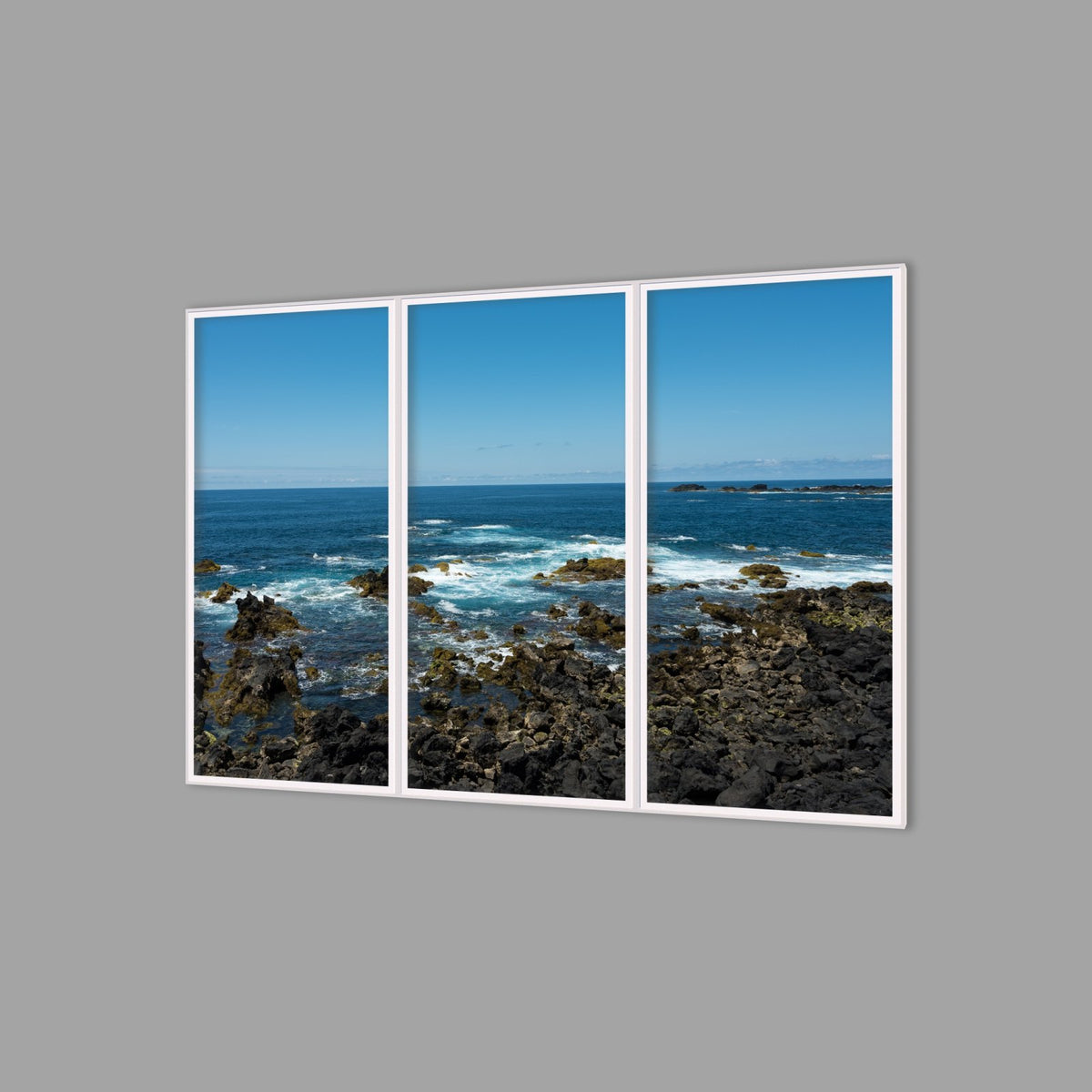 LED-Wandbild Dreiteiler hochkant 180x120 cm – Meer & Küste