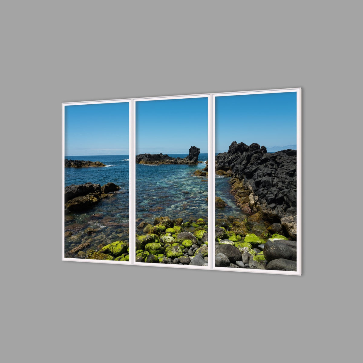 LED-Wandbild Dreiteiler hochkant 180x120 cm – Meer & Küste