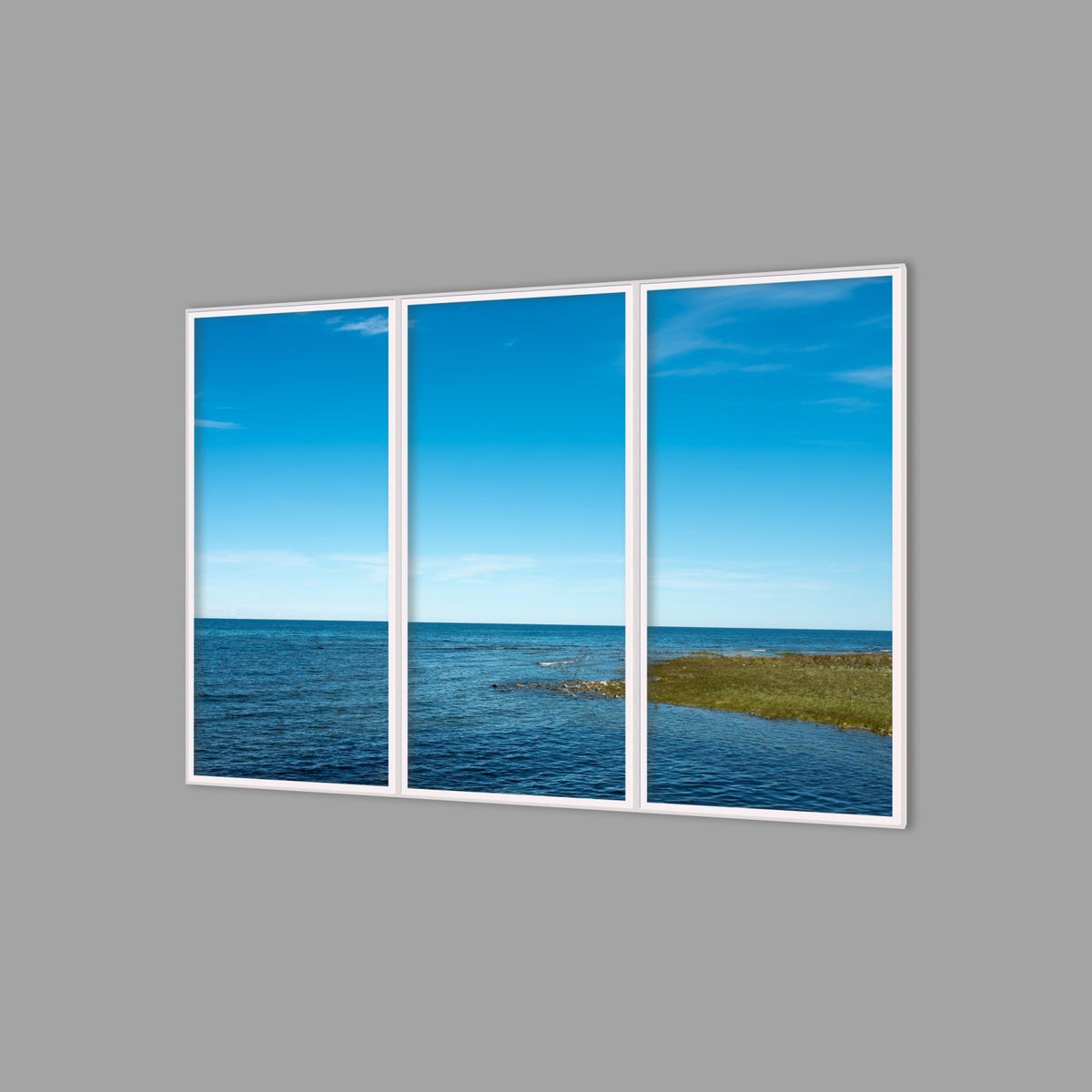LED-Wandbild Dreiteiler hochkant 180x120 cm – Meer & Küste