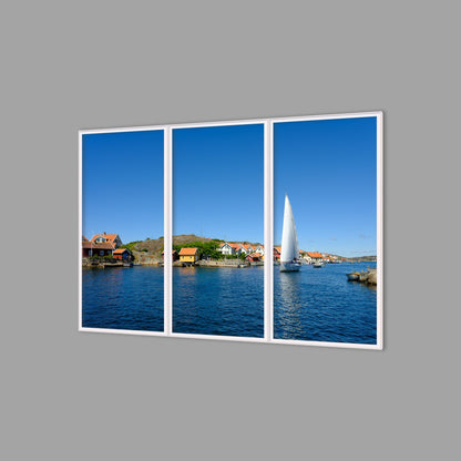 LED-Wandbild Dreiteiler hochkant 180x120 cm – Meer & Küste