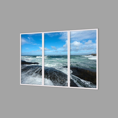LED-Wandbild Dreiteiler hochkant 180x120 cm – Meer & Küste