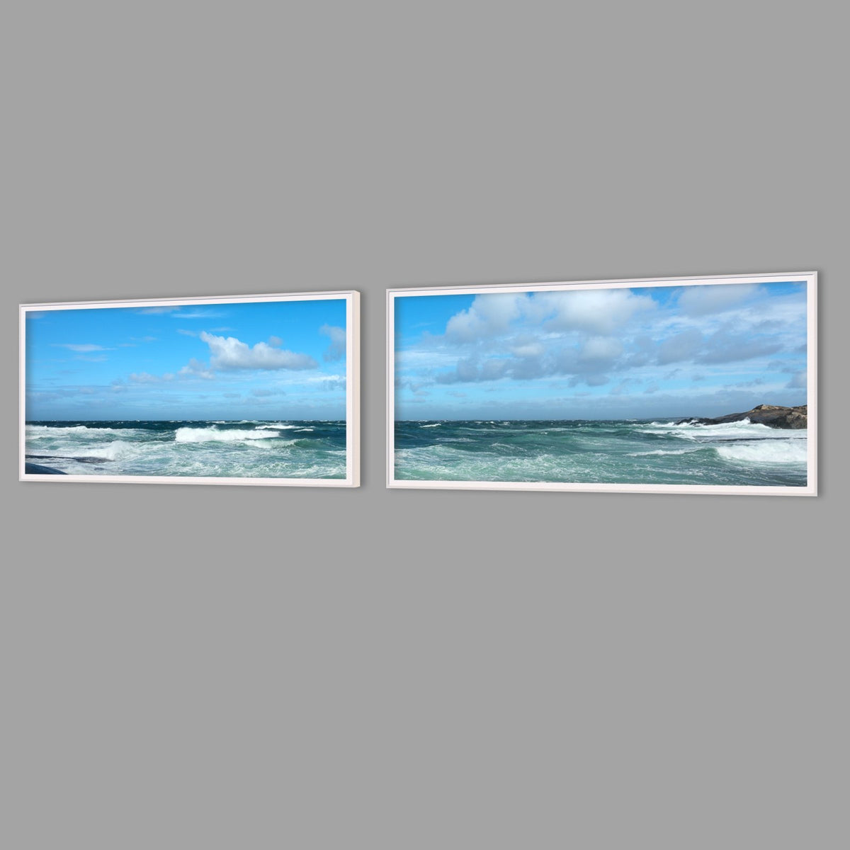 LED-Wandbild Zweiteiler quer mit Abstand – Meer & Küste