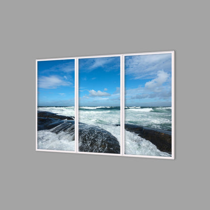 LED-Wandbild Dreiteiler hochkant 180x120 cm – Meer & Küste