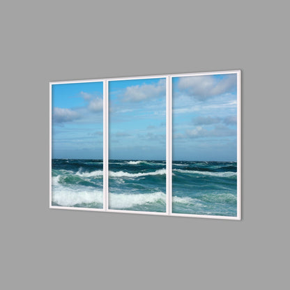 LED-Wandbild Dreiteiler hochkant 180x120 cm – Meer & Küste