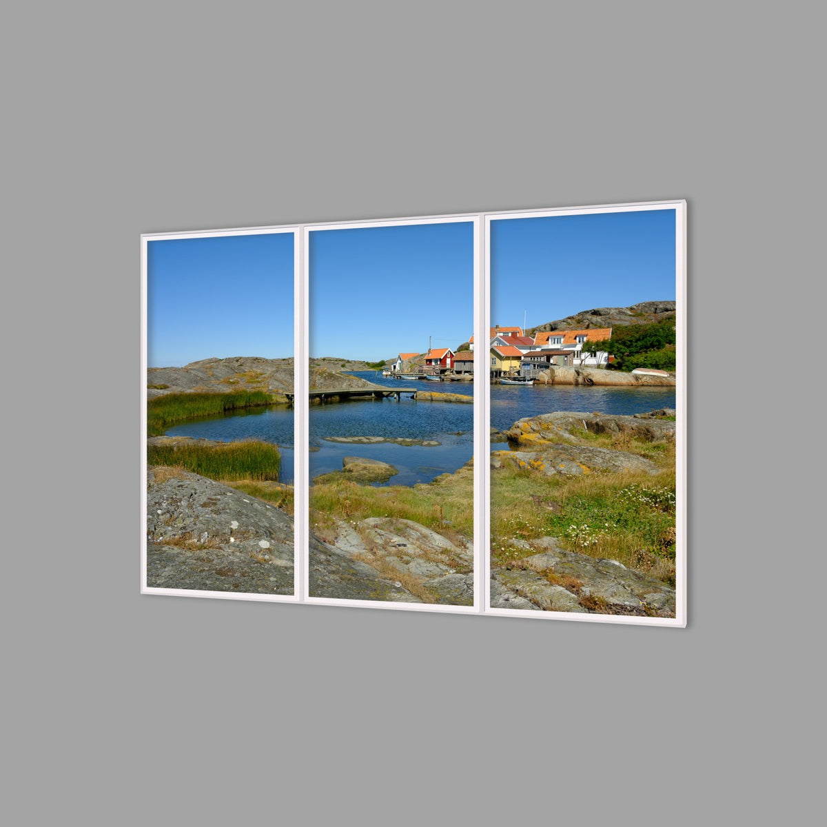 LED-Wandbild Dreiteiler hochkant 180x120 cm – Meer & Küste