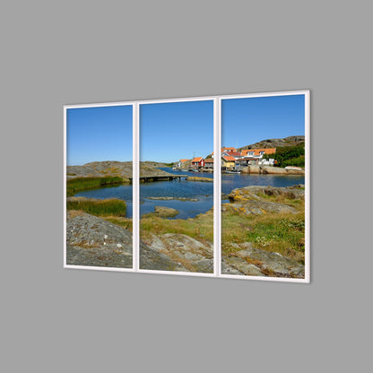 LED-Wandbild Dreiteiler hochkant 180x120 cm – Meer & Küste