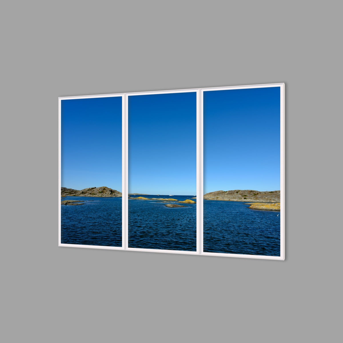 LED-Wandbild Dreiteiler hochkant 180x120 cm – Meer & Küste