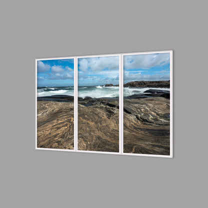 LED-Wandbild Dreiteiler hochkant 180x120 cm – Meer & Küste