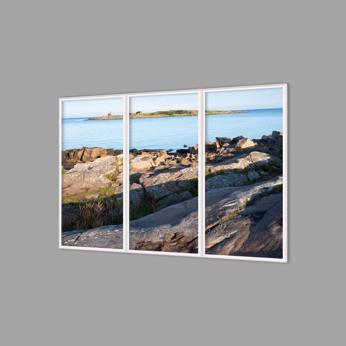 LED-Wandbild Dreiteiler hochkant 180x120 cm – Meer & Küste