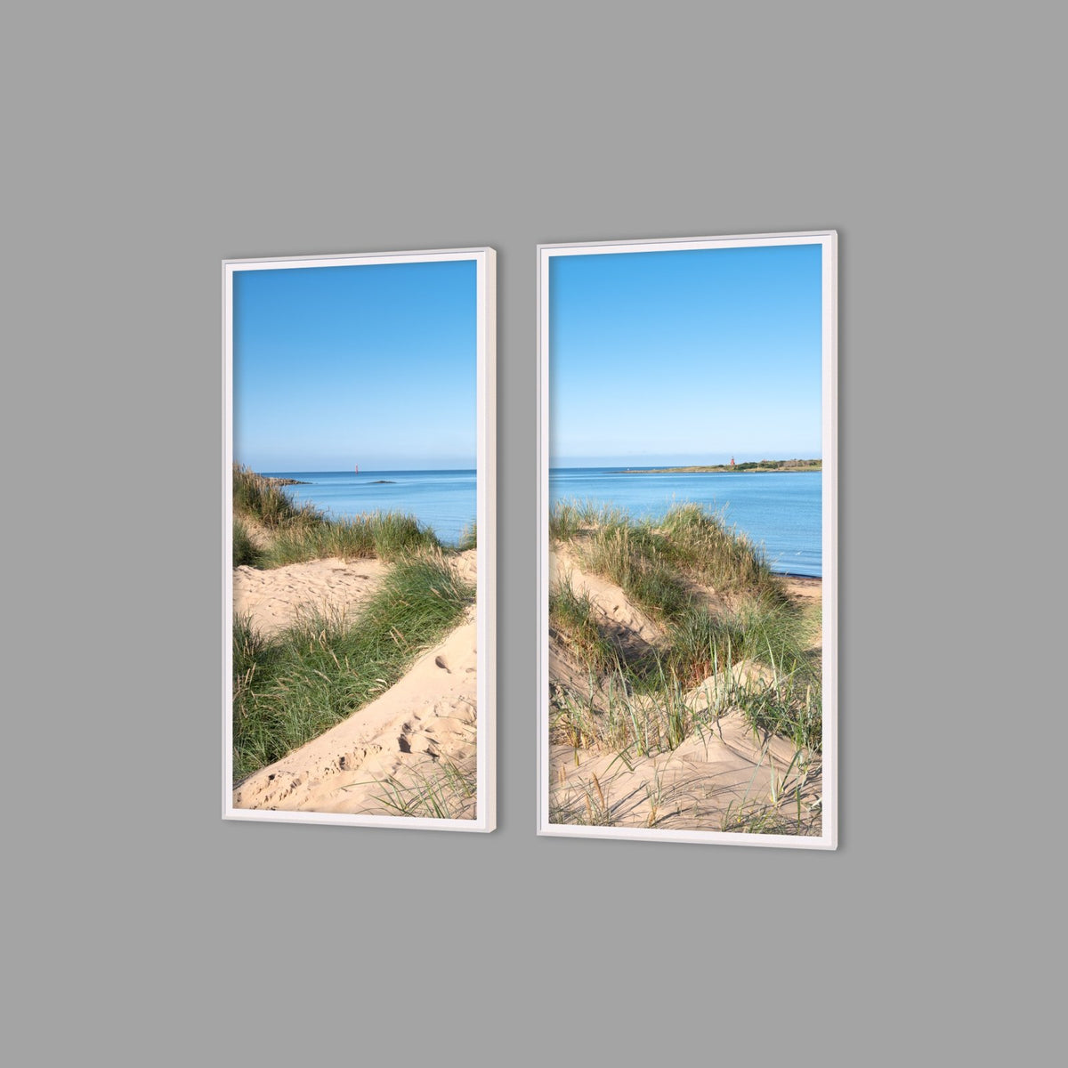 LED-Wandbild Zweiteiler hochkant mit Abstand – Meer & Küste