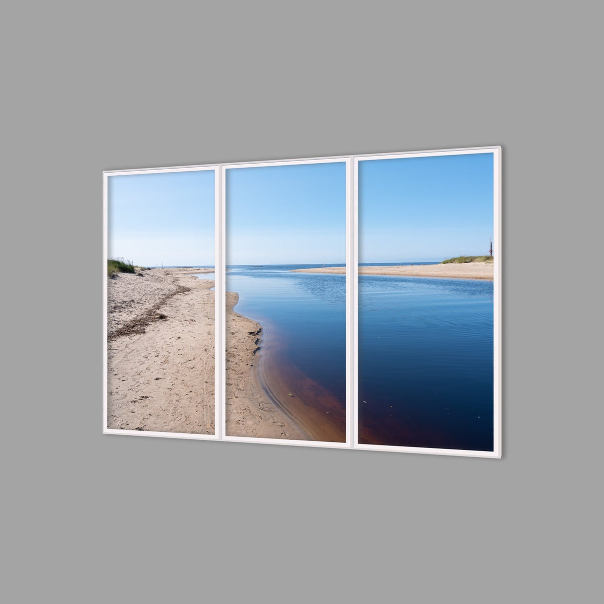 LED-Wandbild Dreiteiler hochkant 180x120 cm – Meer & Küste