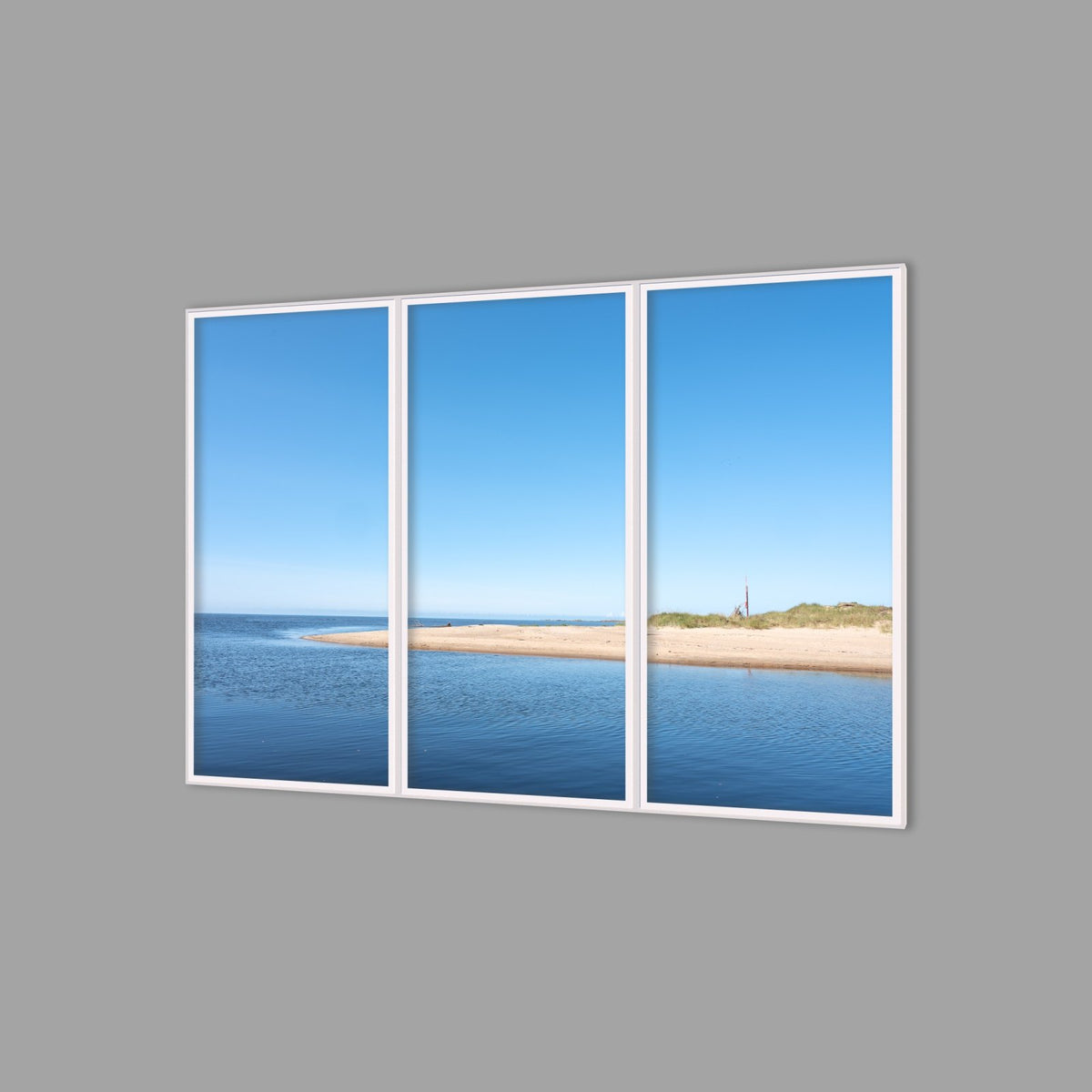 LED-Wandbild Dreiteiler hochkant 180x120 cm – Meer & Küste