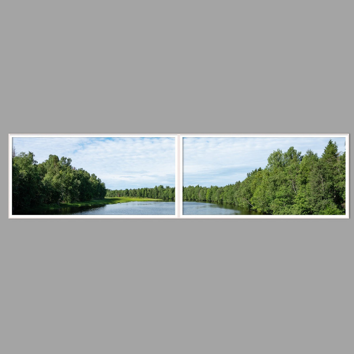 LED-Wandbild Zweiteiler quer 240x60 cm – Seen & Flüsse