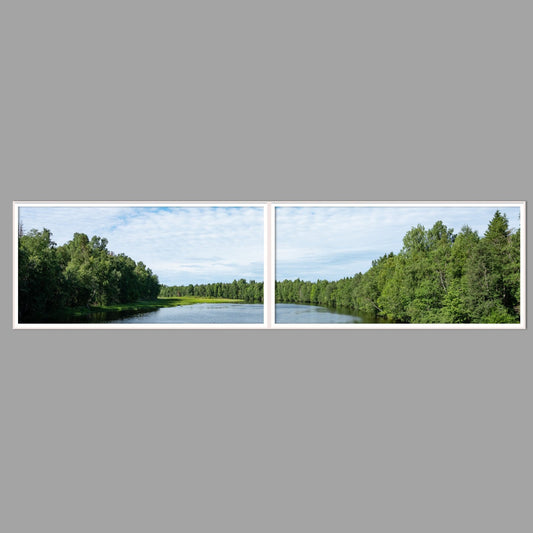 LED-Wandbild Zweiteiler quer 240x60 cm – Seen & Flüsse