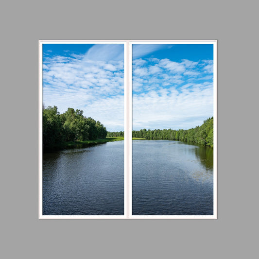 LED-Wandbild Zweiteiler hochkant 120x120 cm – Seen & Flüsse