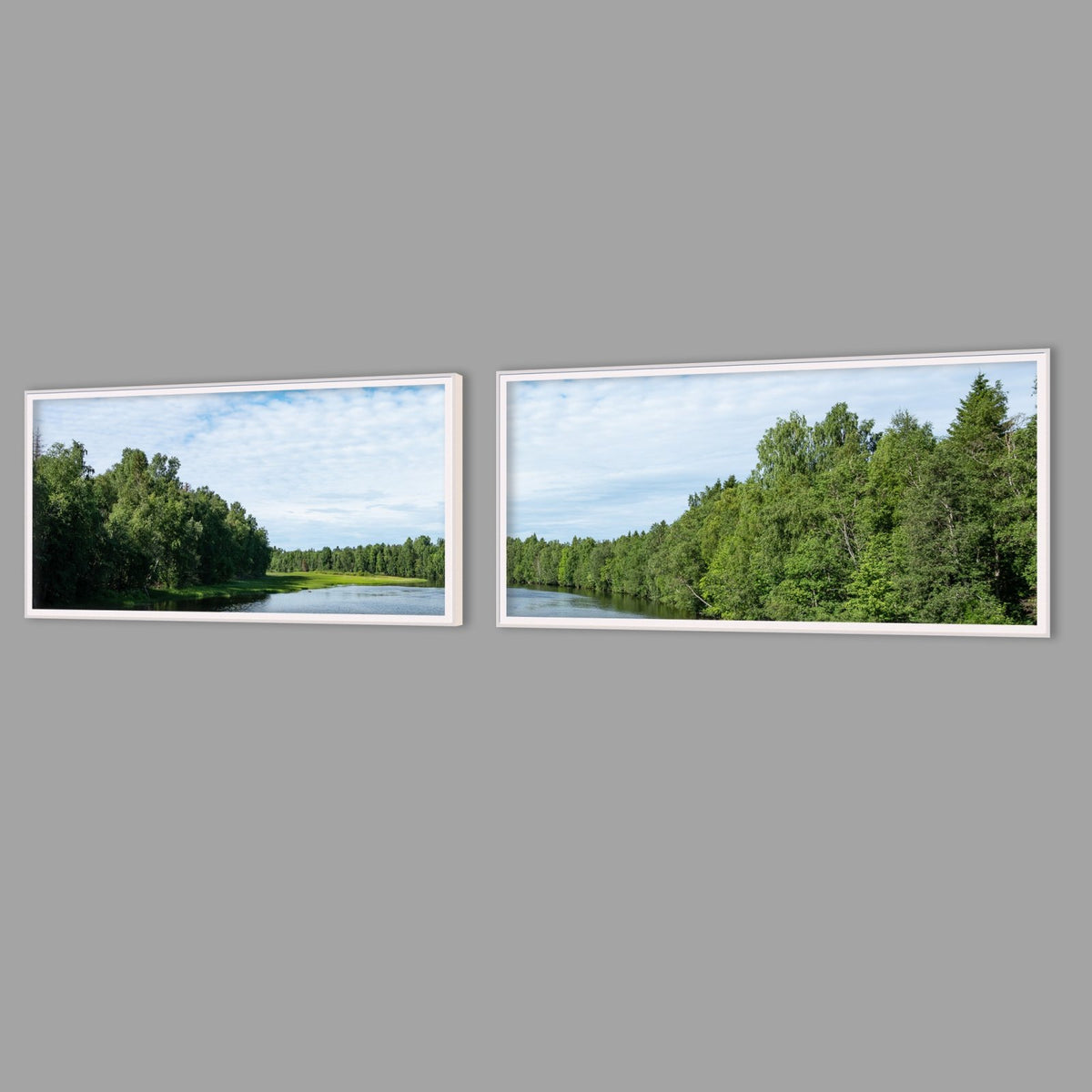 LED-Wandbild Zweiteiler quer mit Abstand – Seen & Flüsse
