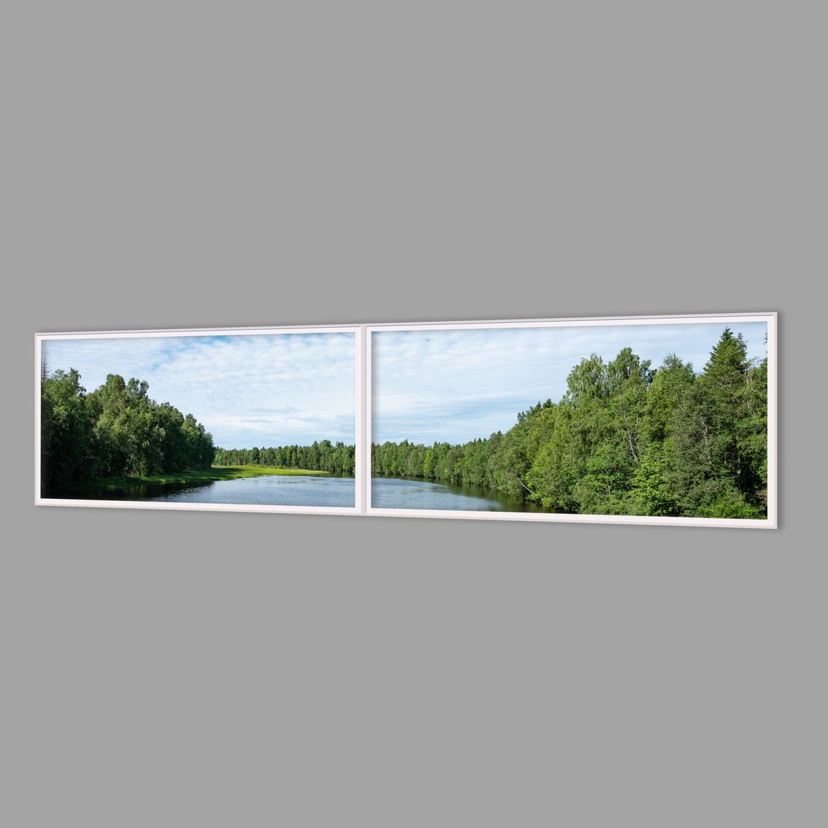LED-Wandbild Zweiteiler quer 240x60 cm – Seen & Flüsse