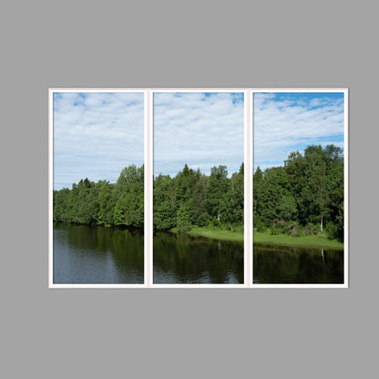 LED-Wandbild Dreiteiler hochkant 180x120 cm – Seen & Flüsse