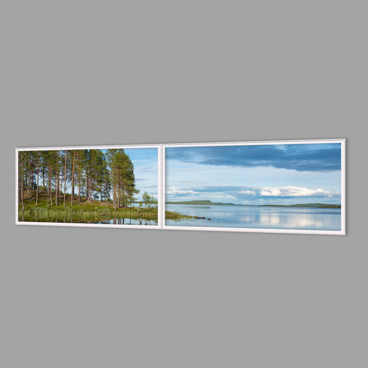 LED-Wandbild Zweiteiler quer 240x60 cm – Seen & Flüsse