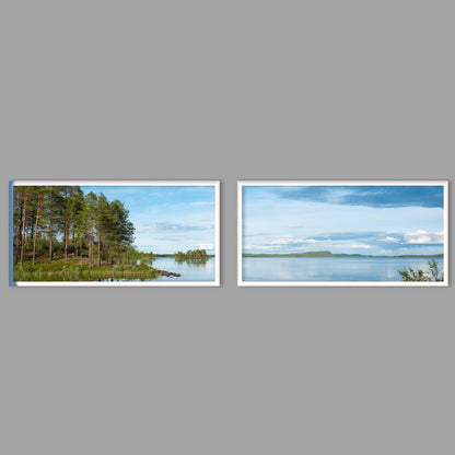 LED-Wandbild Zweiteiler quer mit Abstand – Seen & Flüsse