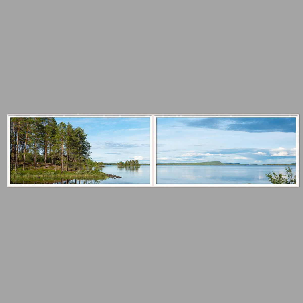 LED-Wandbild Zweiteiler quer 240x60 cm – Seen & Flüsse