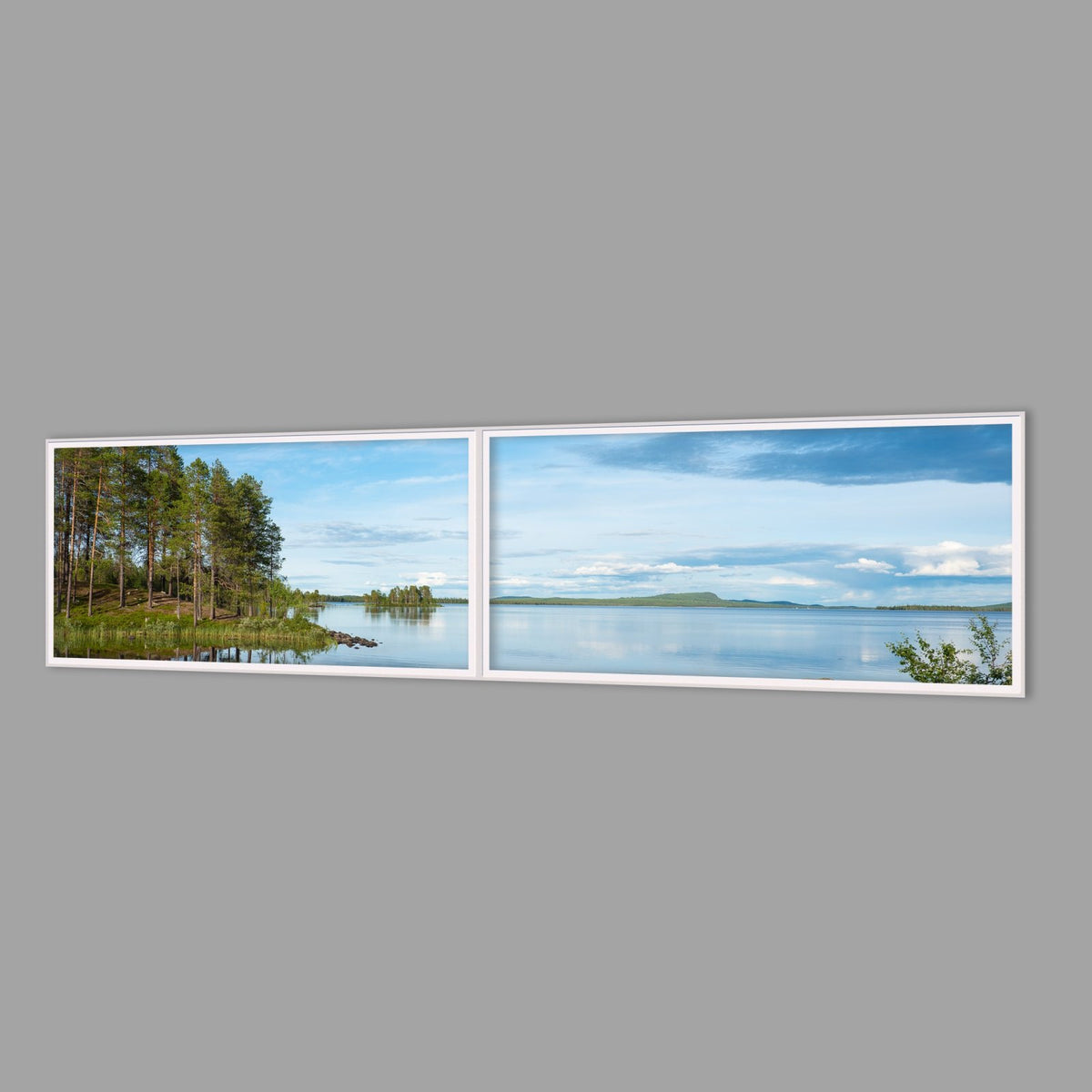 LED-Wandbild Zweiteiler quer 240x60 cm – Seen & Flüsse