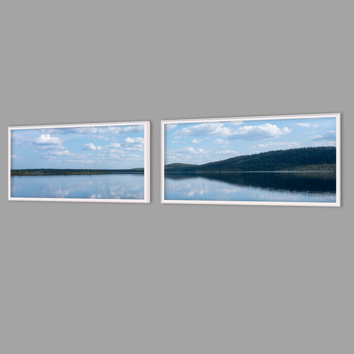 LED-Wandbild Zweiteiler quer mit Abstand – Seen & Flüsse