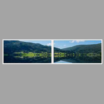 LED-Wandbild Zweiteiler quer 240x60 cm – Seen & Flüsse
