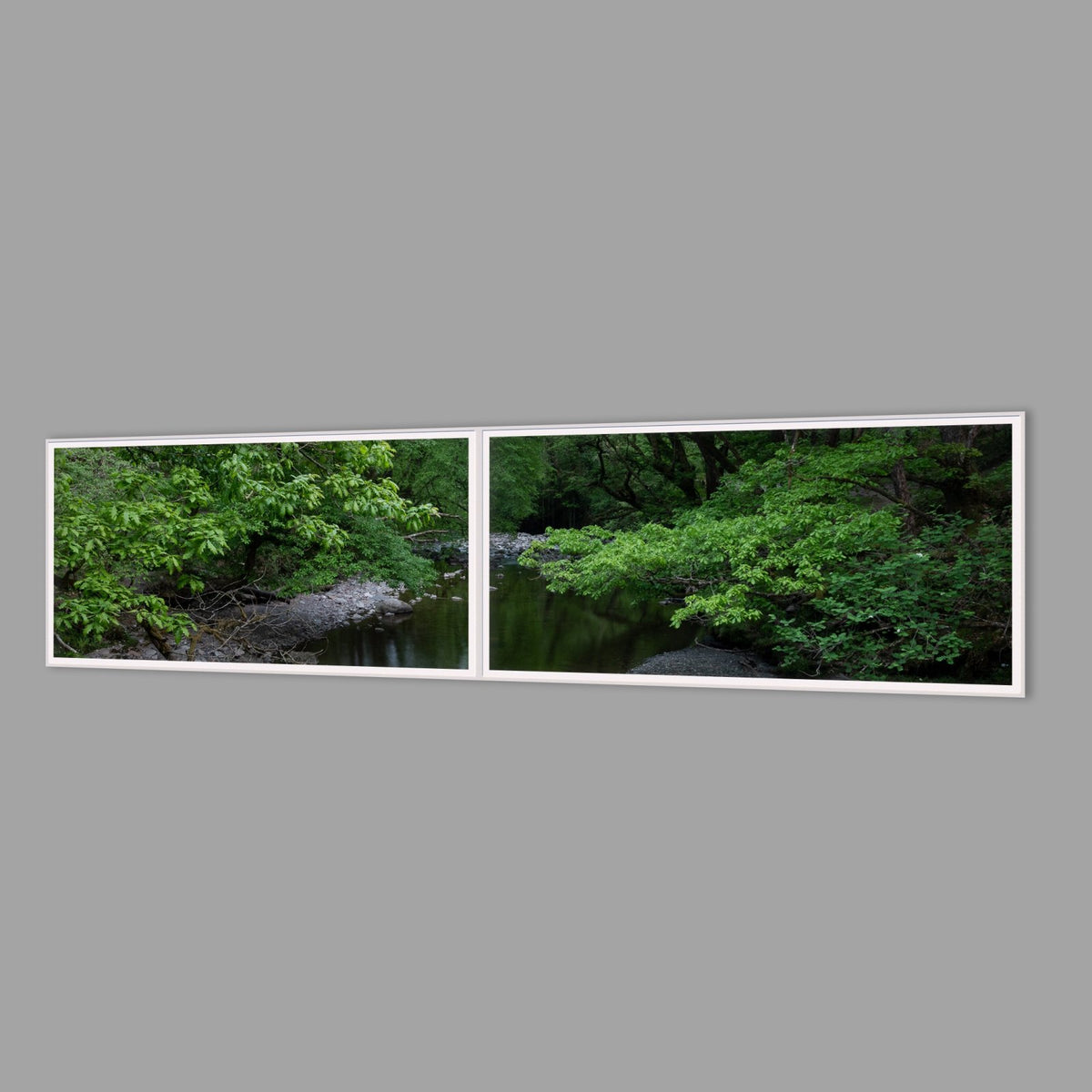 LED-Wandbild Zweiteiler quer 240x60 cm – Seen & Flüsse