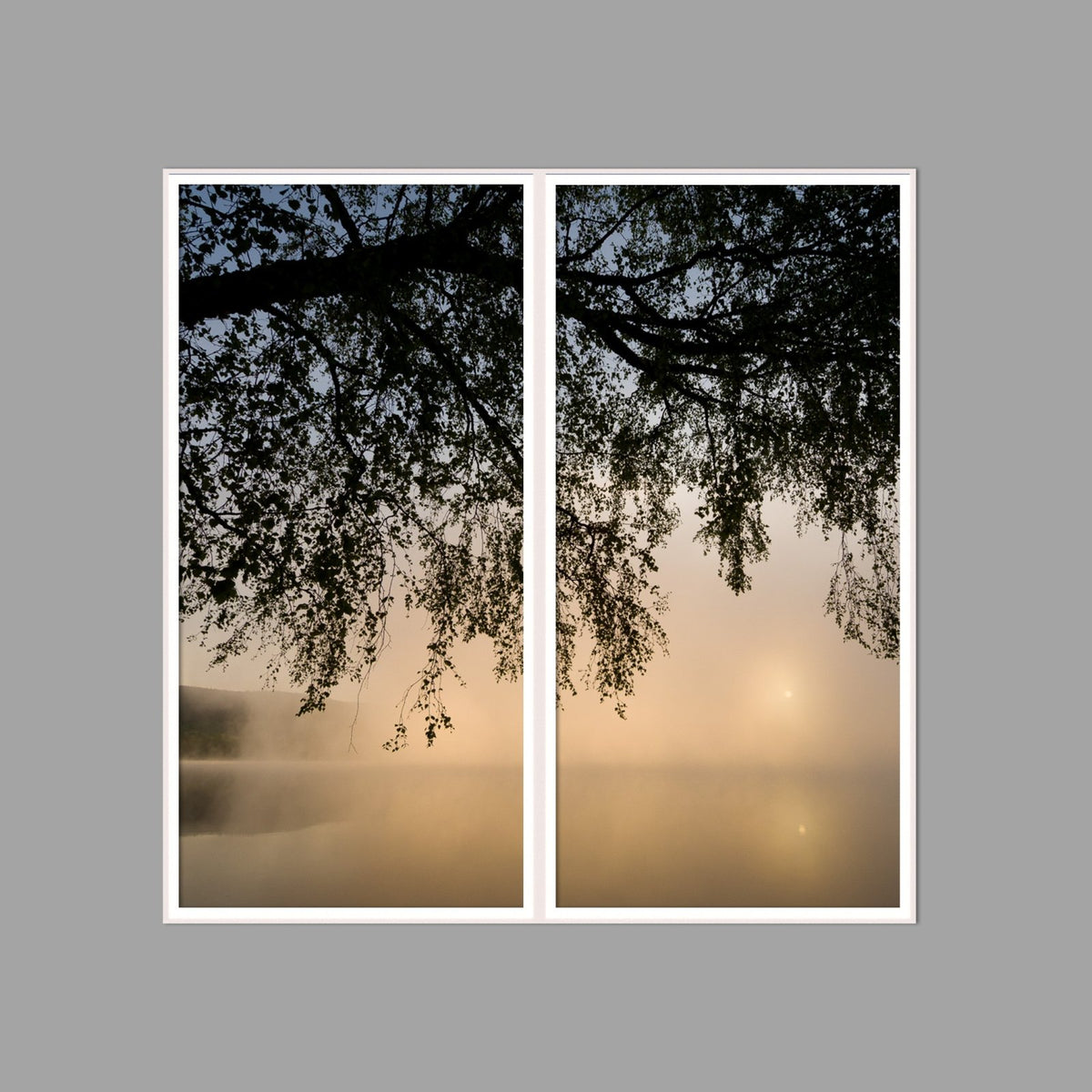 LED-Wandbild Zweiteiler hochkant 120x120 cm – Seen & Flüsse