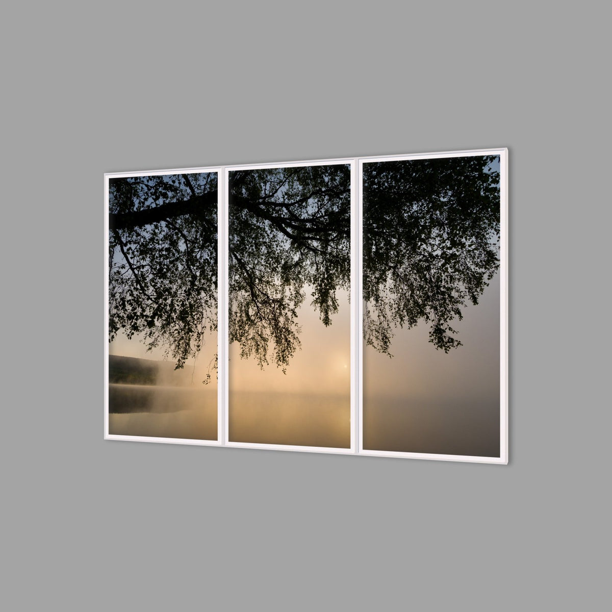 LED-Wandbild Dreiteiler hochkant 180x120 cm – Seen & Flüsse