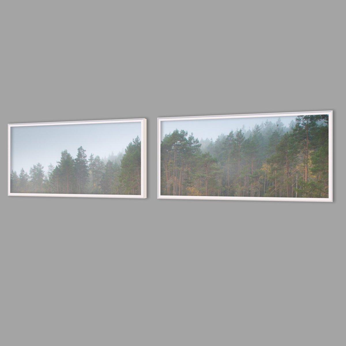 LED-Wandbild Zweiteiler quer mit Abstand – Seen & Flüsse