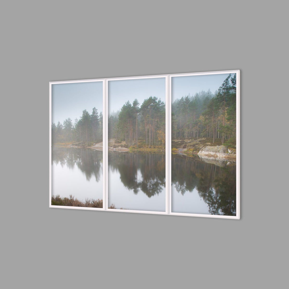 LED-Wandbild Dreiteiler hochkant 180x120 cm – Seen & Flüsse