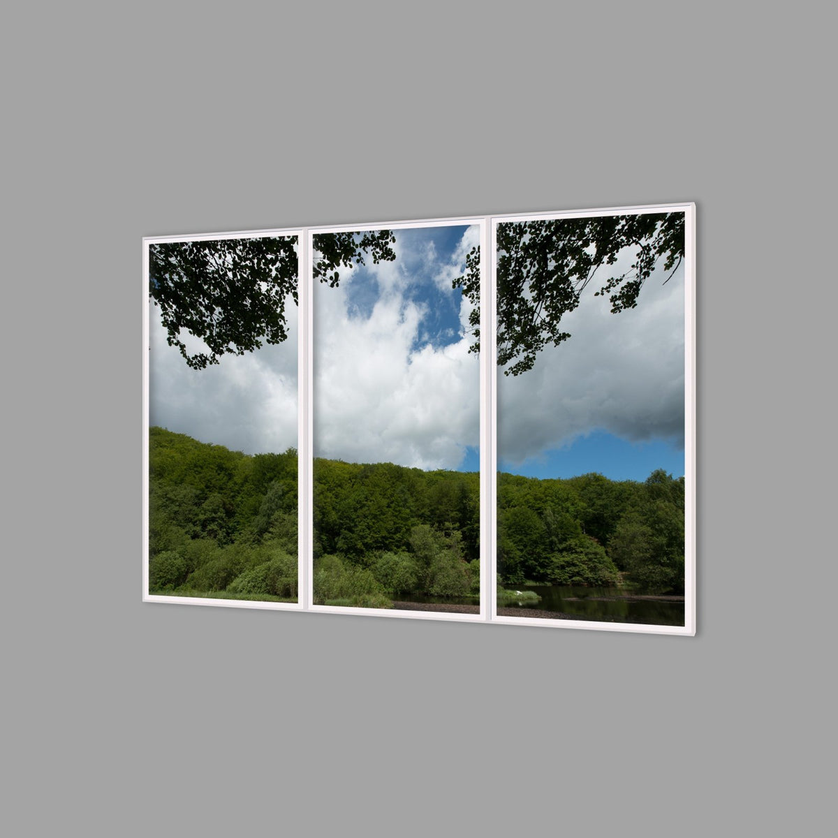 LED-Wandbild Dreiteiler hochkant 180x120 cm – Seen & Flüsse