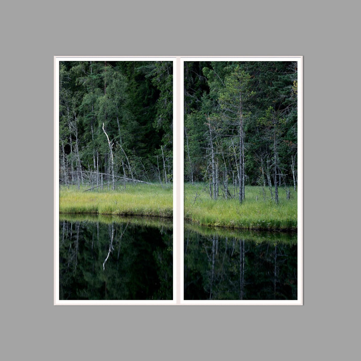 LED-Wandbild Zweiteiler hochkant 120x120 cm – Seen & Flüsse